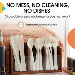 Heavy Duty Ivory Plastic Knives - 7.75 in. | 100 Count