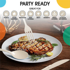 Heavy Duty Ivory Plastic Knives - 7.75 in. | 100 Count