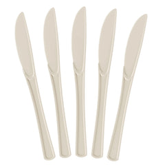Heavy Duty Ivory Plastic Knives - 7.75 in. | 100 Count