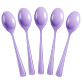 Heavy Duty Lavender Plastic Spoons | 50 Count