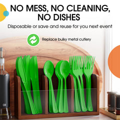 Heavy Duty Lime Green Plastic Knives - 7.75 in. | Case of 1200