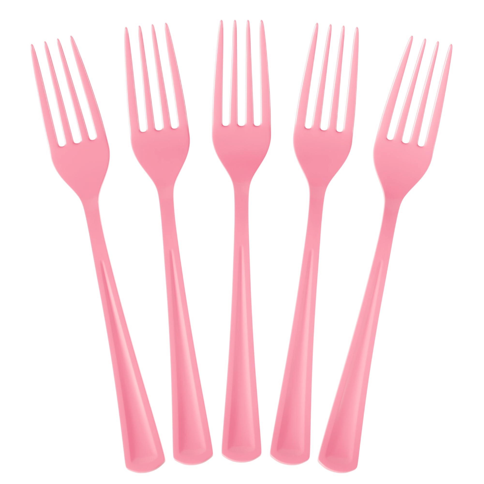Heavy Duty Pink Plastic Forks | 50 Count
