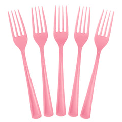 Heavy Duty Pink Plastic Forks - 7.5 in. | 100 Count