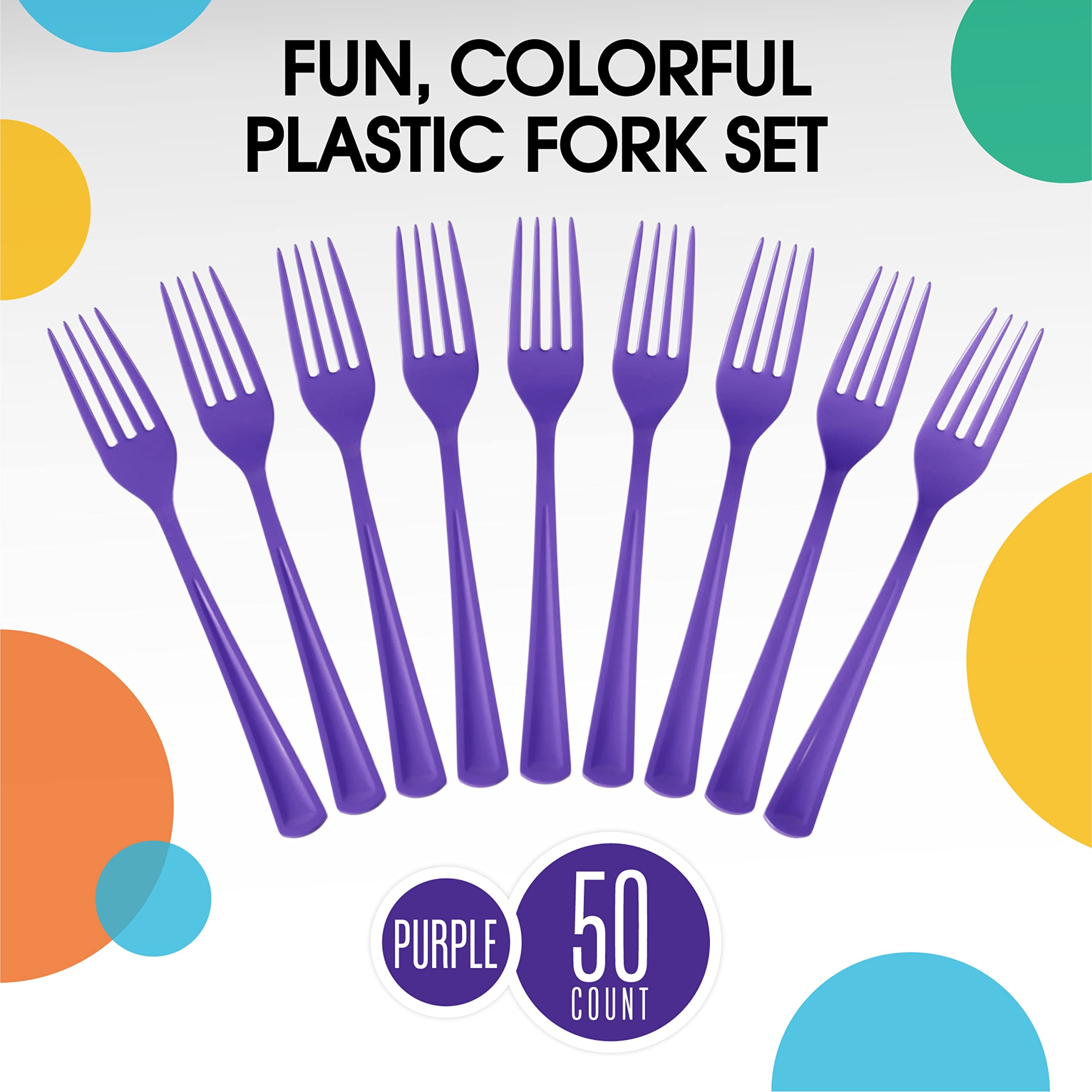 Heavy Duty Purple Plastic Forks | 50 Count