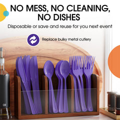Heavy Duty Purple Plastic Forks - 7.5 in. | Case of 1200