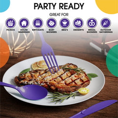 Heavy Duty Purple Plastic Knives | 50 Count