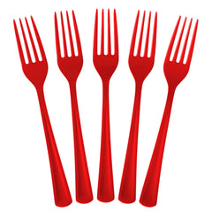 Unleashed - Heavy Duty Red Plastic Forks | 50 Count