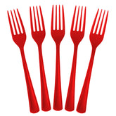 Heavy Duty Red Plastic Forks | 50 Count