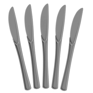 Heavy Duty Silver Plastic Knives - 7.75 in. | 100 Count