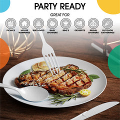 Heavy Duty White Plastic Forks | 50 Count