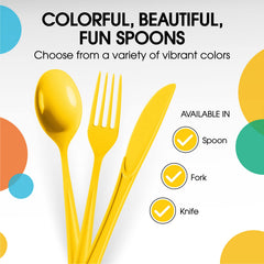 Heavy Duty Yellow Plastic Spoons - 7 in. | Case of 1200