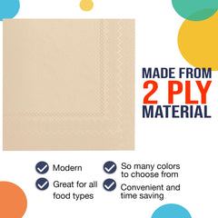 Ivory Luncheon Napkins - 6.75 in. x 6.75 in. | Case of 3600