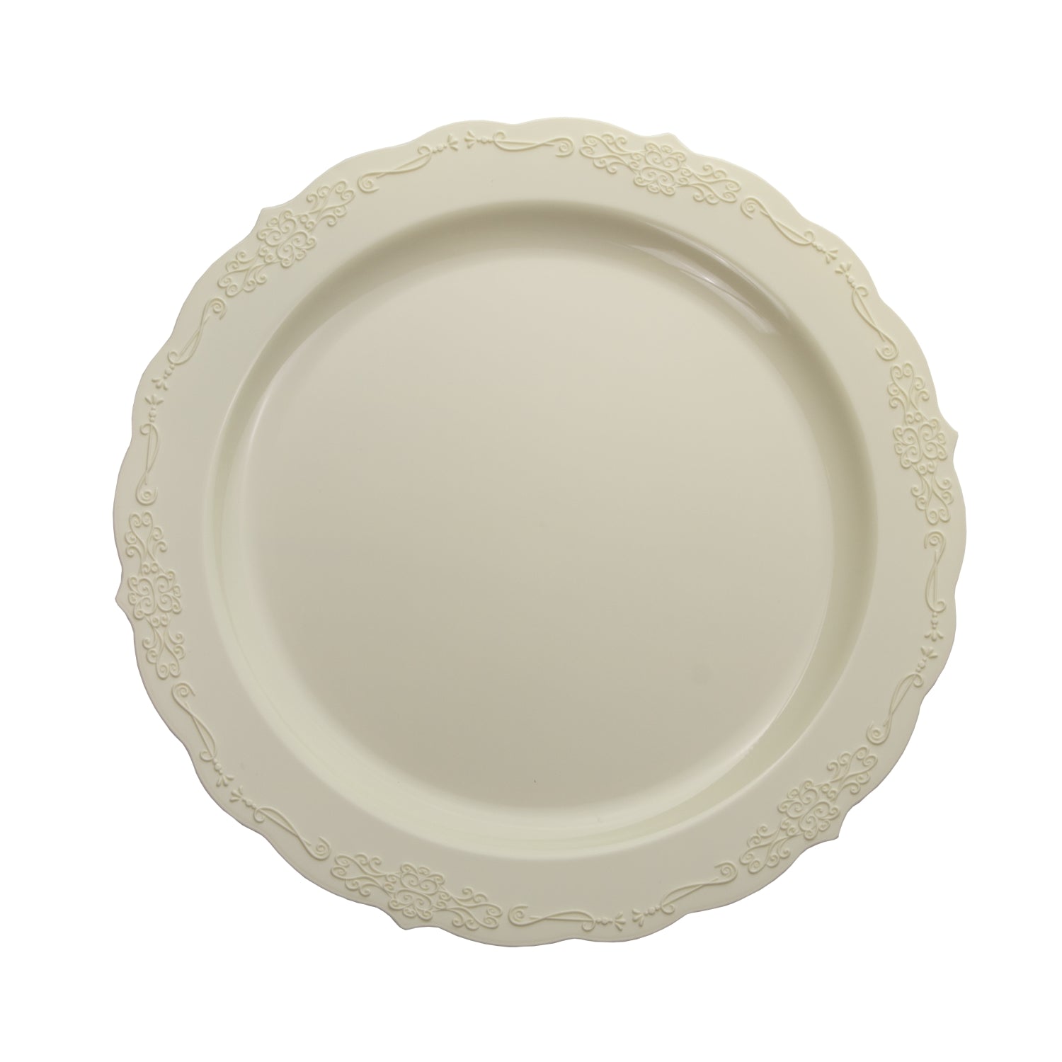 7.5 In. Ivory Victorian Design Plates | 20 Count