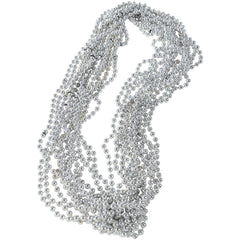 Metallic Bead Necklaces/Silver - 12 Count
