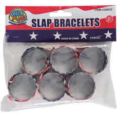Patriotic Slap Bracelets/6 Per Pkg - 6 Count