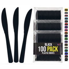 Heavy Duty Black Plastic Knives | 7.75 in. | 100 Count