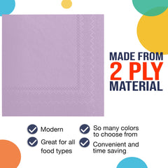 Lavender Beverage Napkins - 9 in. | 1800 Count