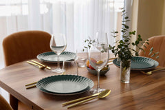 Scalloped Paper Plate Combo 20/20 - Black Aqua