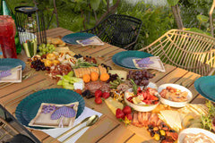 Scalloped Paper Plate Combo 20/20 - Black Aqua