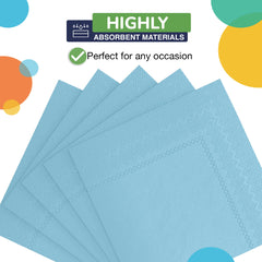 Light Blue Beverage Napkins | 50 Count