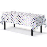 Multi Colored Polka Dot Plastic Table Cover - 54 In. x 108 In.