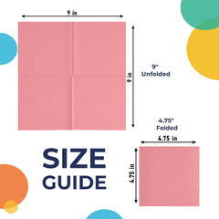 Pink Beverage Napkins - 4.75 in. x 4.75 in. | Case of 3600