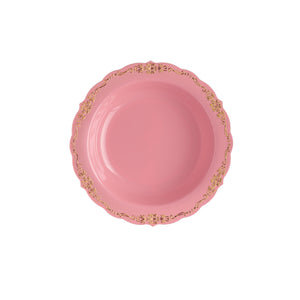 12 oz Coral/Gold Victorian Design Bowls | 20 Count