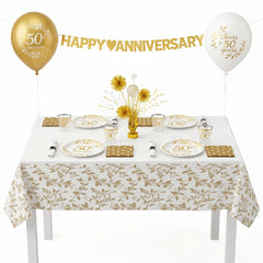 82 Pcs 50th Anniversary Party Kit - For 8 Guests