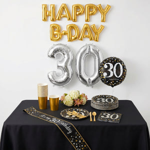 68 Pcs 30th Birthday Party Mid Kit | For 8 Guests