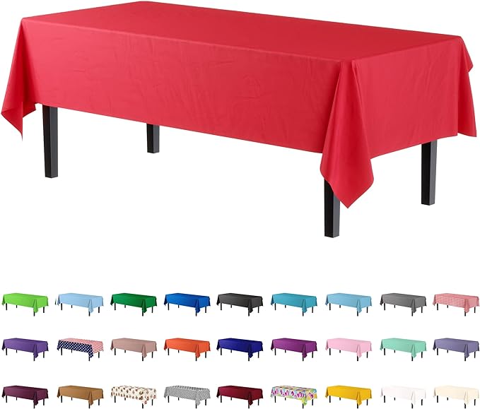 Red plastic Table Cover