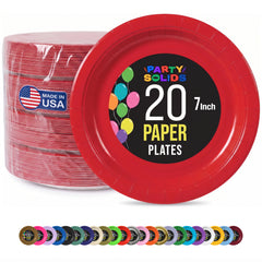 7 In. Red Paper Plates - 20 Ct.