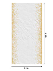 Celebrate Printed Plastic Table Cover 54" x 108" White/Gold