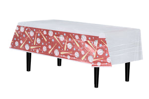 Baseball Print Plastic Table Cover - 54 in. x 90 in. | Case of 48