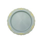 7.5 In. Robin Blue Victorian Design Plastic Plates | 120 Count