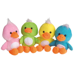 Bright Plush Ducks - 12 Count
