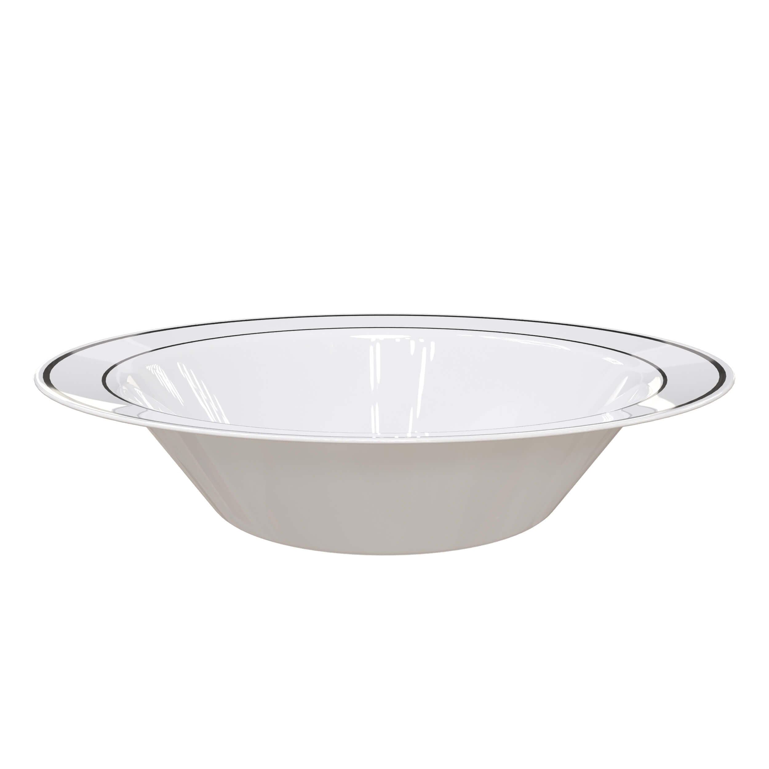 14 Oz. Cream/Gold Line Design Bowls | 10 Count