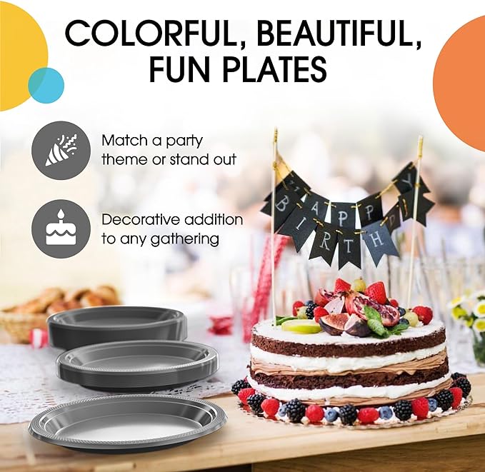 7 In. Silver Plastic Plates | 50 Count