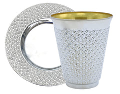 Silver Kiddush Cup and Saucer Set (50)