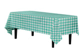 Teal Gingham Plastic Table Covers | 6 Pack - 54 In. x 108 In.