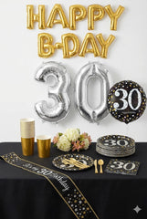 68 Pcs 30th Birthday Party Mid Kit - For 8 Guests