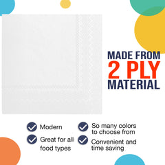 White Luncheon Napkins - 6.75 in. x 6.75 in. | Case of 3600