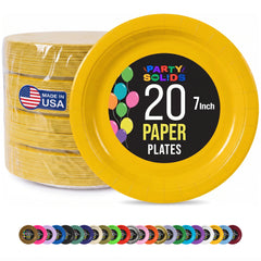 7 In. Yellow Paper Plates - 20 Ct.