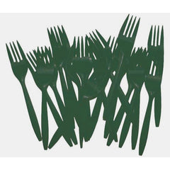 Dark Green Plastic Forks | 48 Count