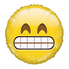 Stressed Smiley Emoji Mylar Balloon