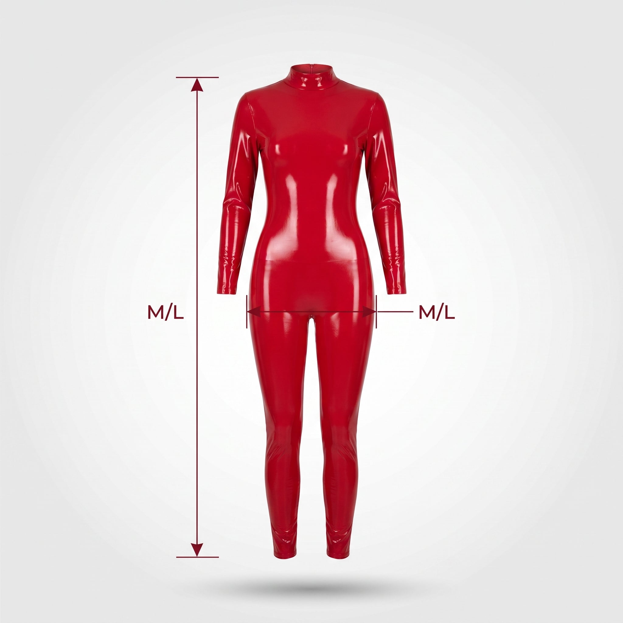Adult Red Glossy Catsuit - M/L Halloween Costume - Adult M/L