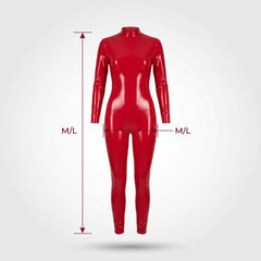 Adult Red Glossy Catsuit - M/L Halloween Costume - Adult M/L