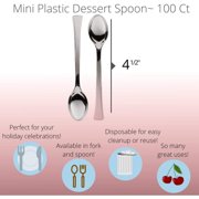 Exquisite Silver Plastic Tasting Spoons 100 Count