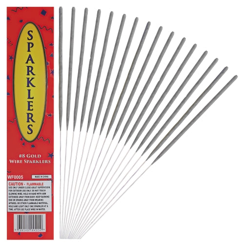 8 in. Gold Wire Sparklers | 6 Count