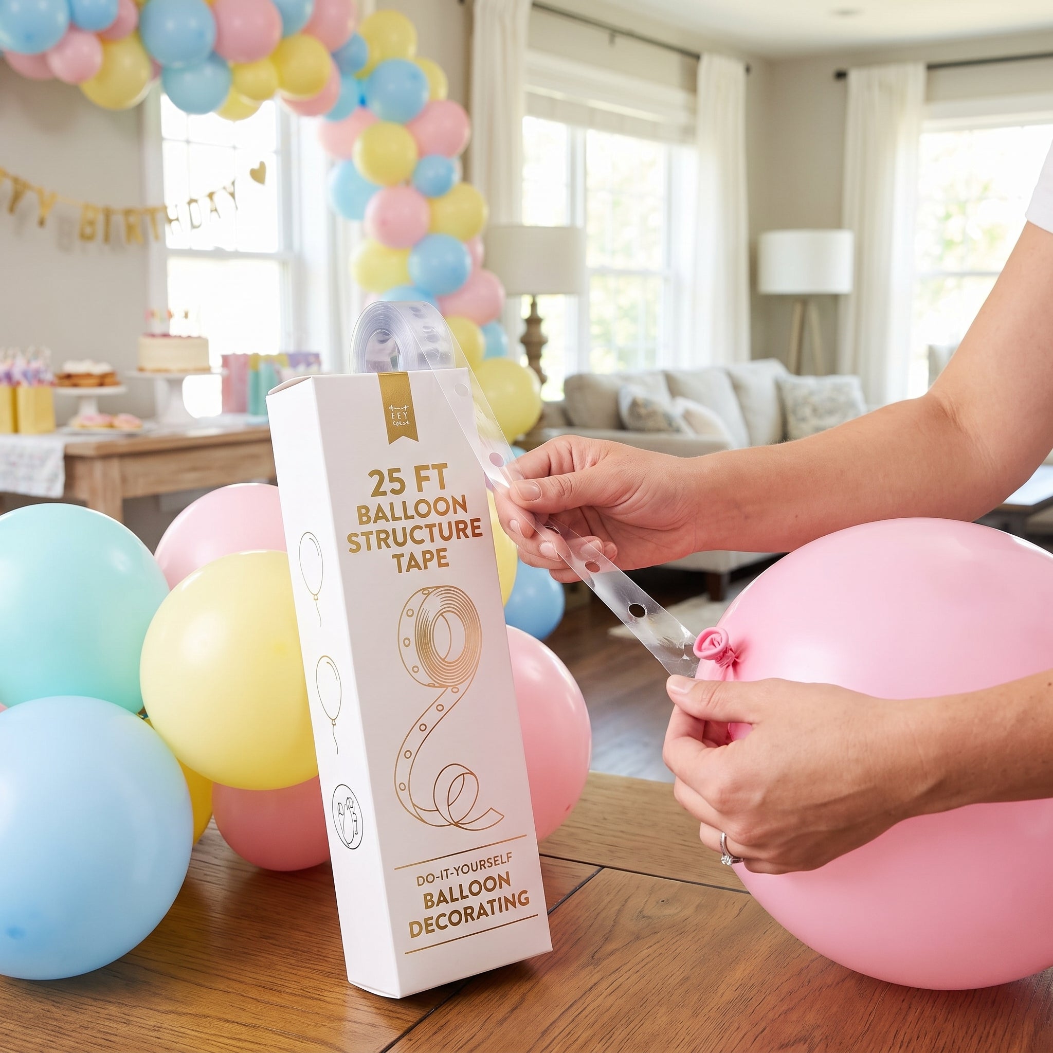 25FT Balloon Structure Tape for DIY Party Decorations