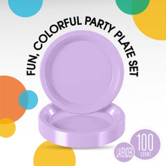9 In. Lavender Plastic Plates | 100 Count